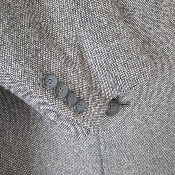 Gray Tweed Wool Coat - Medium 3/4 Coat - Picture 6 of 12